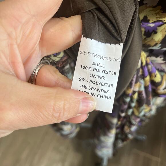 Melloday Floral Maxi Dress Size M Boho Tiered Spaghetti Strap - Picture 6 of 8